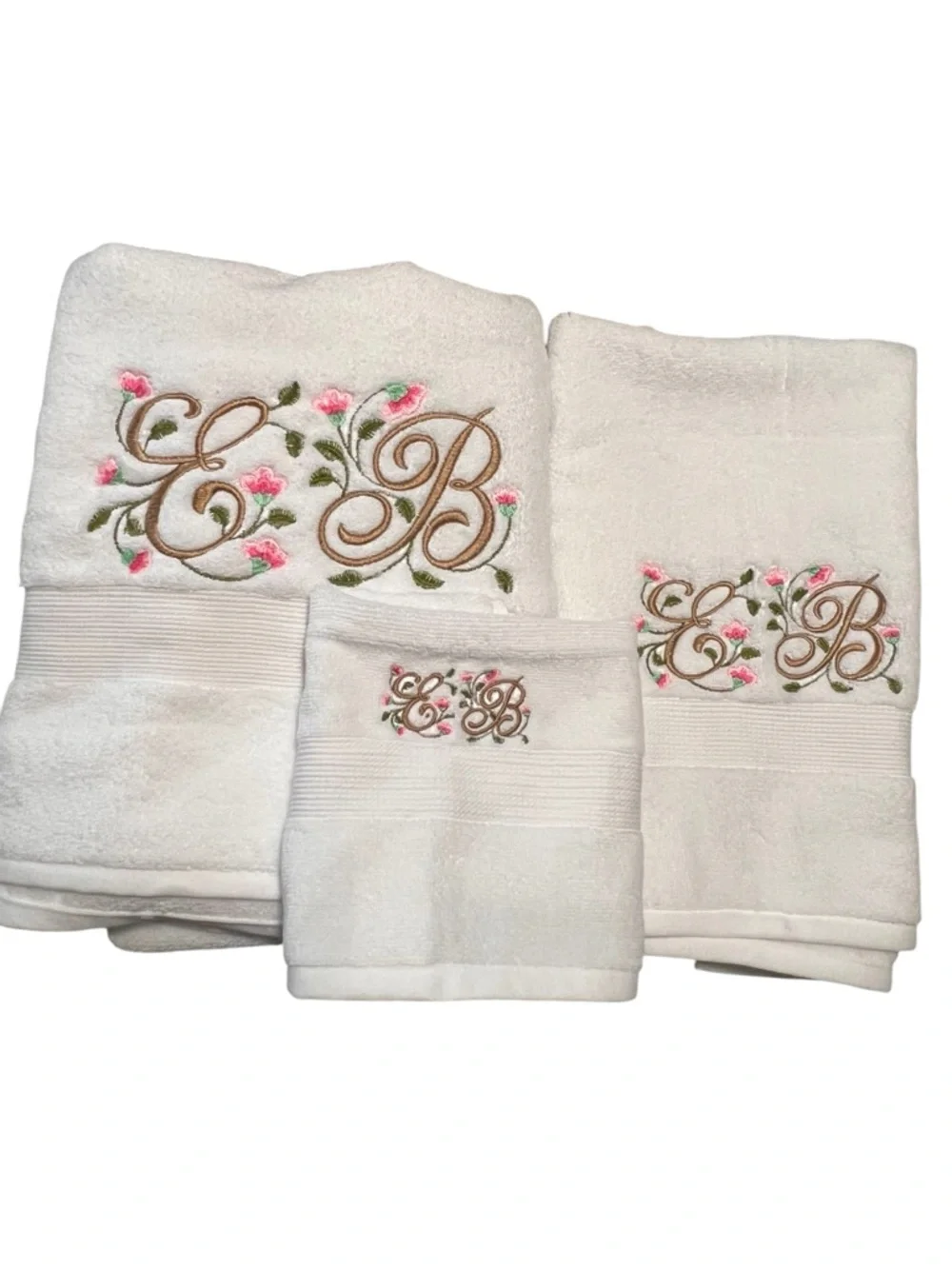 Personalized Embroidered Luxurious Bath Towel set 2 Monogrammed New